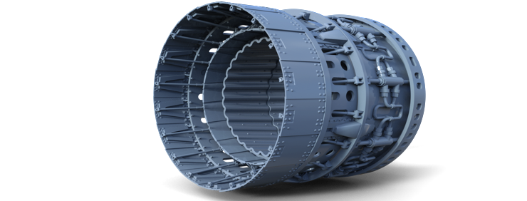 Mirage III E R ATAR 09 nozzle disassembled